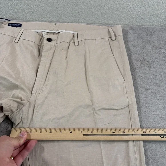 Peter Millar Crown Crafted Somerset Pants Sand 38x34 Linen Blend Golf NWT $225